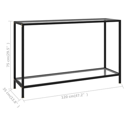 Avlastningsbord Konsollbord DIV. gjennomsiktig 120x35x75 cm herdet glass
