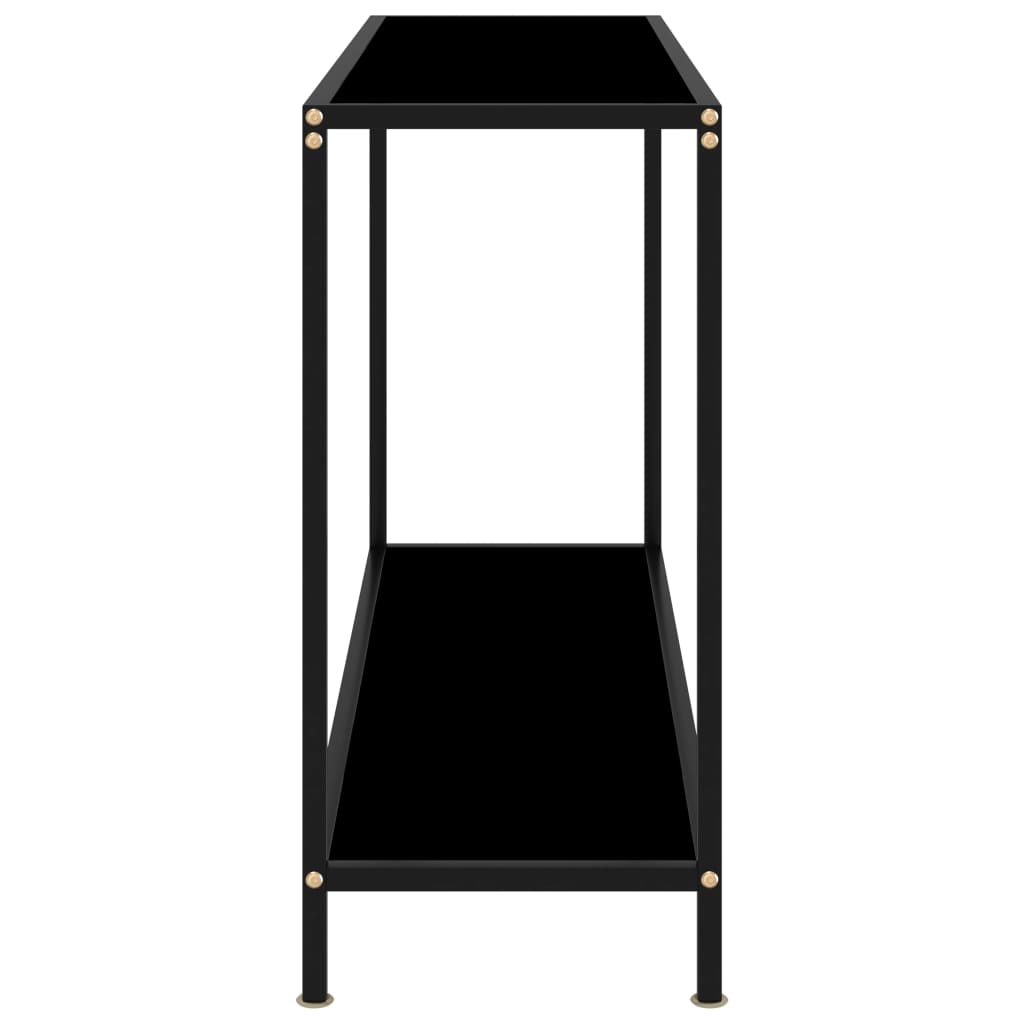 Avlastningsbord konsollbord Svart 120x35x75 cm herdet glass
