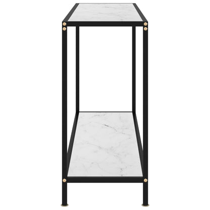 Avlastningsbord Konsollbord Hvit 120x35x75 cm herdet glass