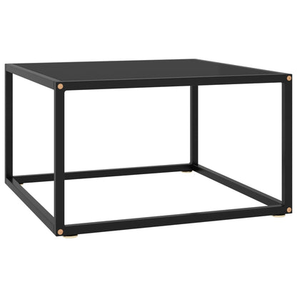 Salongbord Sofabord Svart med Svart glass 60x60x35 cm