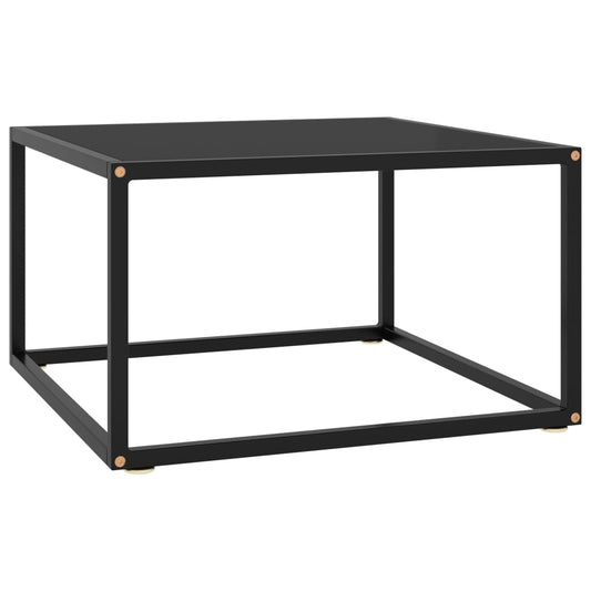 Salongbord Sofabord Svart med Svart glass 60x60x35 cm