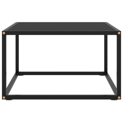 Salongbord Sofabord Svart med Svart glass 60x60x35 cm