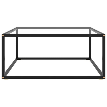 Salongbord Sofabord Svart med herdet glass 80x80x35 cm