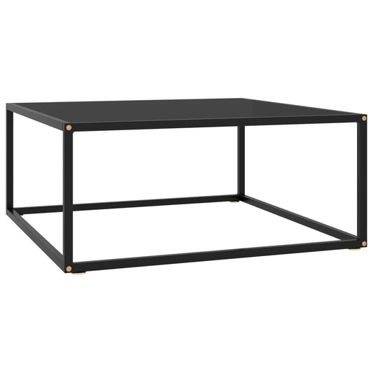 Salongbord Sofabord Svart med Svart glass 80x80x35 cm