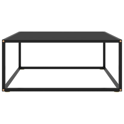 Salongbord Sofabord Svart med Svart glass 80x80x35 cm