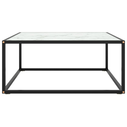 Salongbord Sofabord DIV. Svart med Hvitt marmorglass 80x80x35 cm