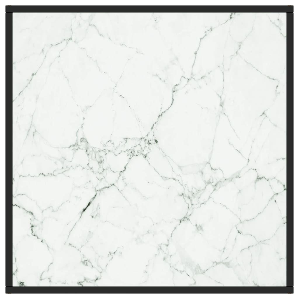 Salongbord Sofabord DIV. Svart med Hvitt marmorglass 80x80x35 cm