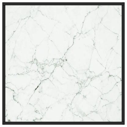 Salongbord Sofabord DIV. Svart med Hvitt marmorglass 80x80x35 cm