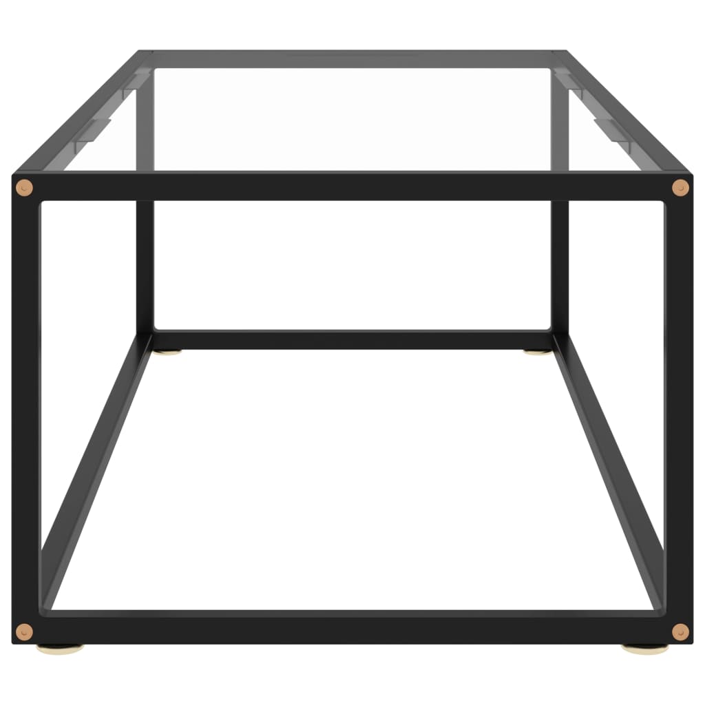 Salongbord Sofabord Svart med herdet glass 100x50x35 cm