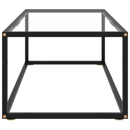 Salongbord Sofabord Svart med herdet glass 100x50x35 cm