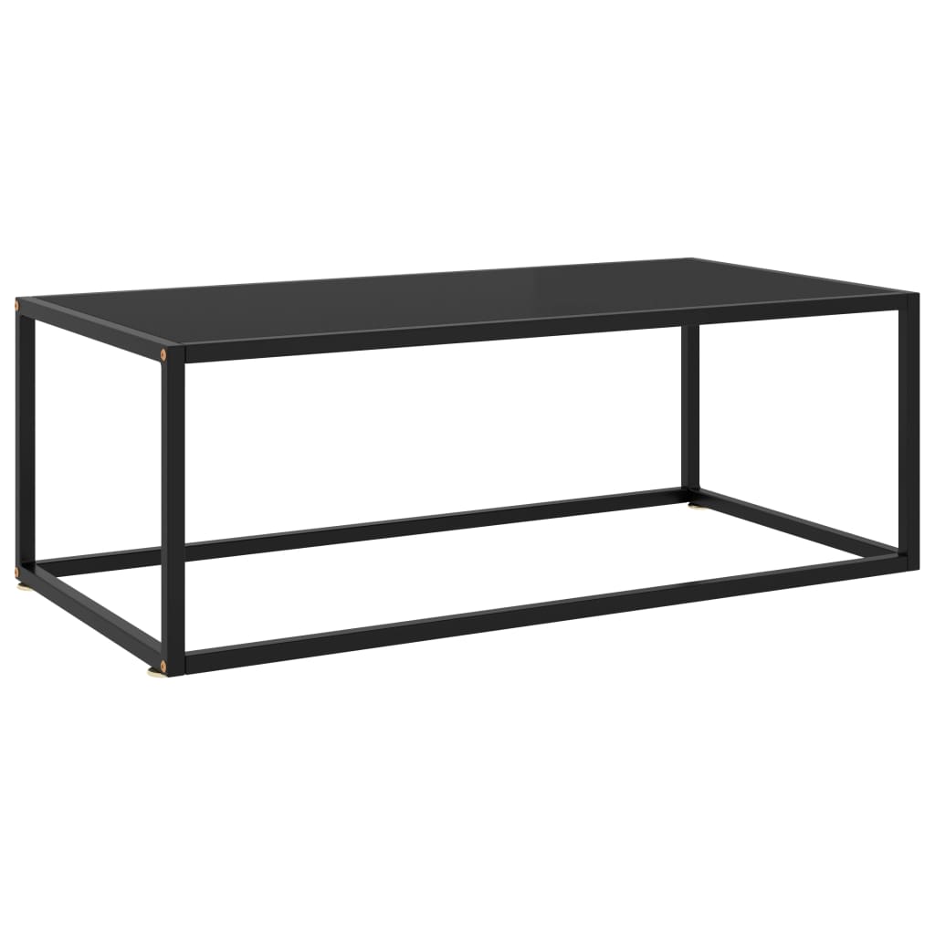 Salongbord Sofabord Svart med Svart glass 100x50x35 cm