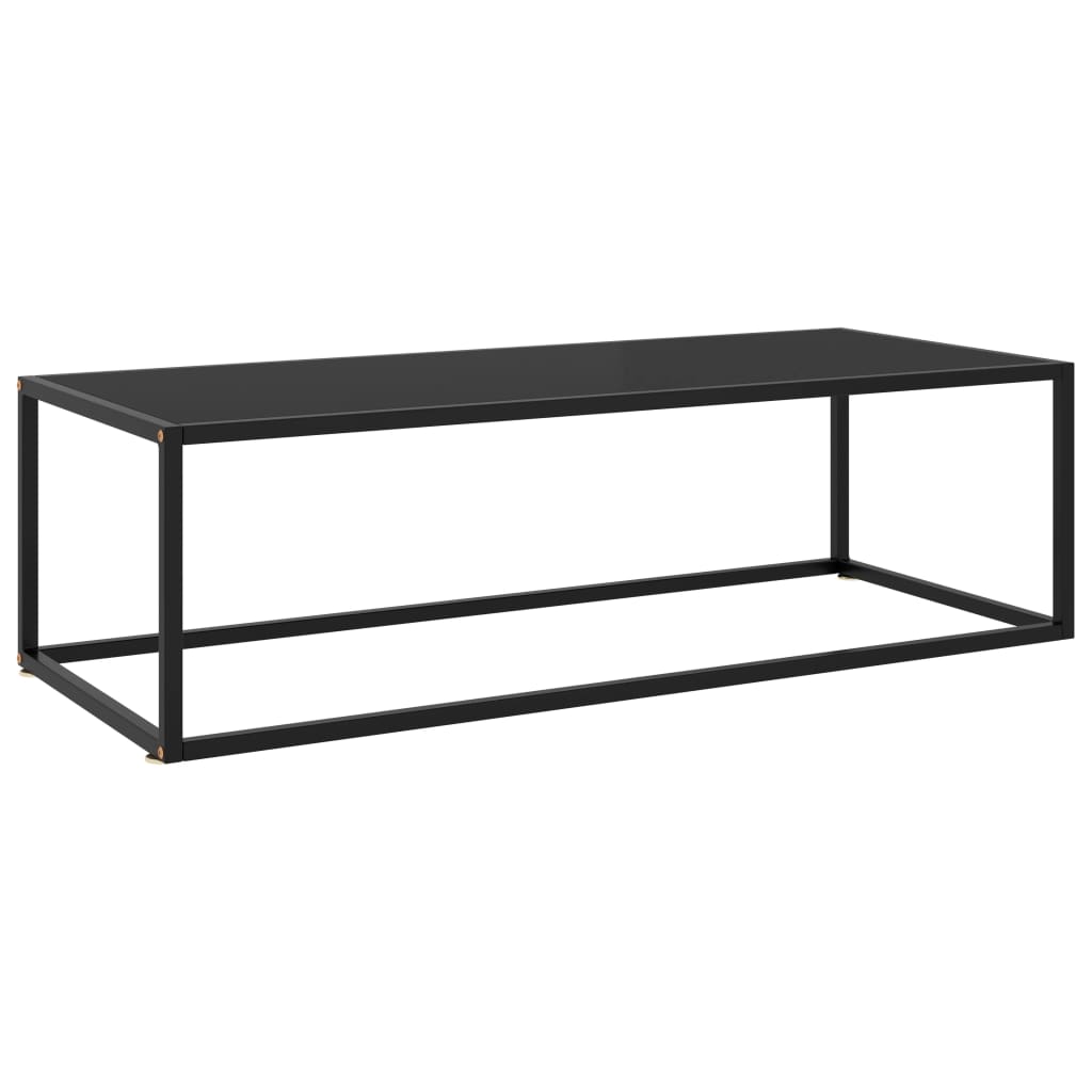 Salongbord Sofabord Svart med Svart glass 120x50x35 cm