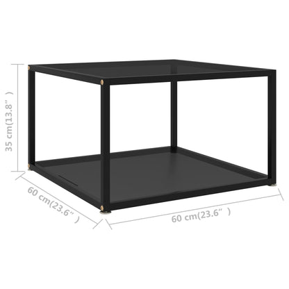 Salongbord Sofabord Svart 60x60x35 cm herdet glass