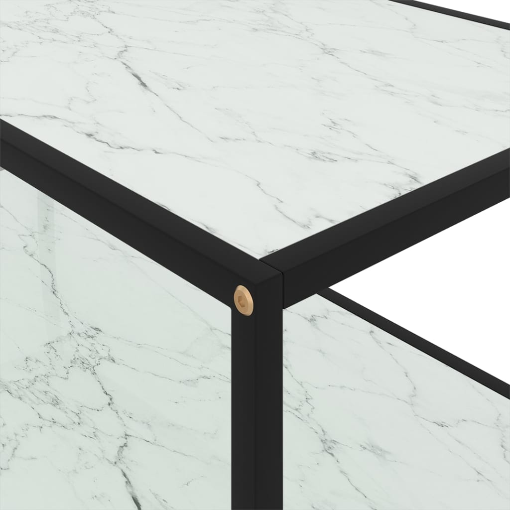Salongbord Sofabord Hvit 100x50x35 cm herdet glass
