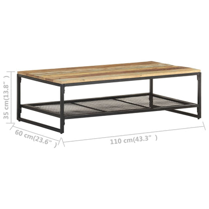 Salongbord Sofabord Tre Gjenvunnet Heltre 110x60x35 cm