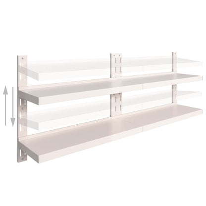 Vegghylle DIV. Flytende vegghyller 2 nivåer 2 stk rustfritt stål 200x30 cm
