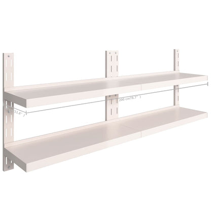 Vegghylle DIV. Flytende vegghyller 2 nivåer 2 stk rustfritt stål 200x30 cm