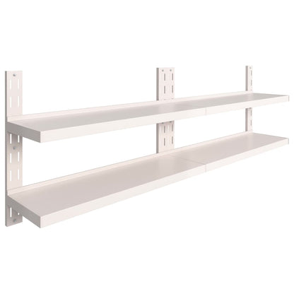 Vegghylle DIV. Flytende vegghyller 2 nivåer 2 stk rustfritt stål 240x30 cm