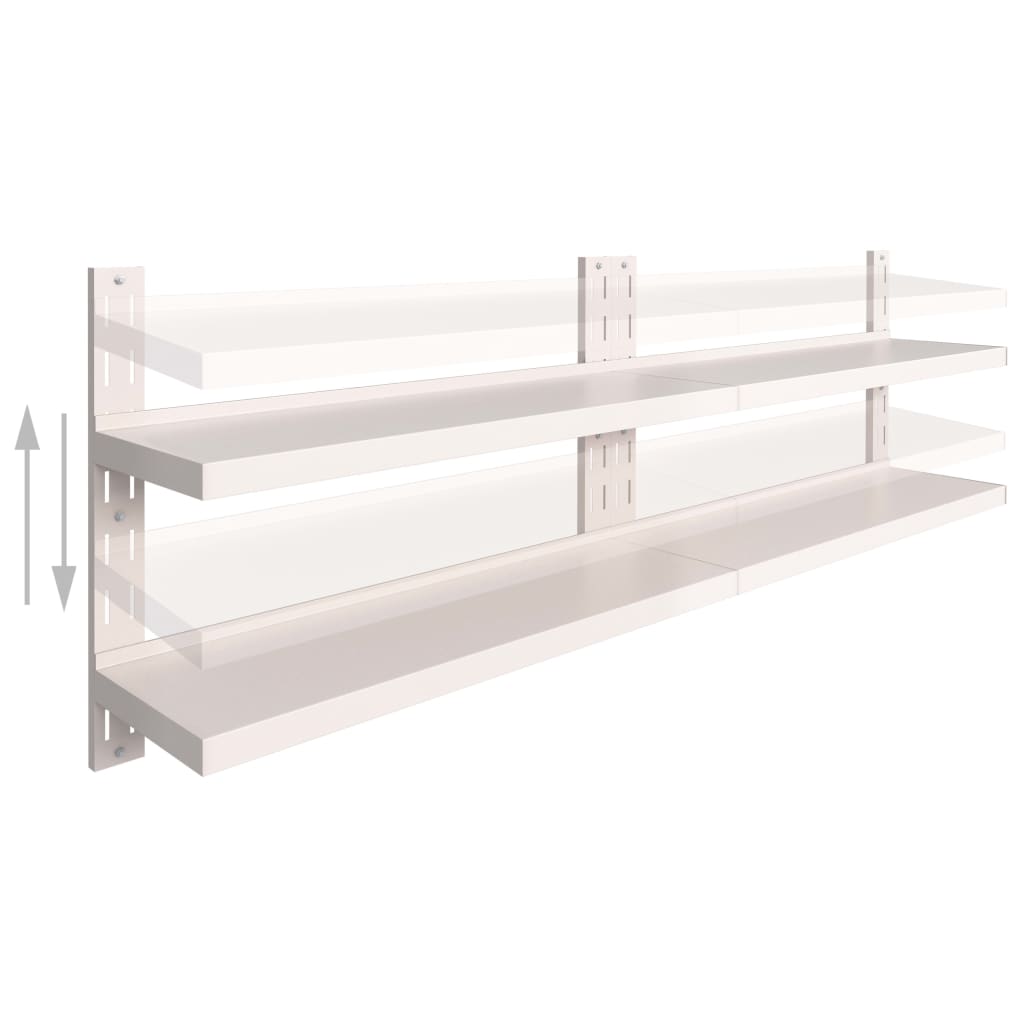 Vegghylle DIV. Flytende vegghyller 2 nivåer 2 stk rustfritt stål 240x30 cm