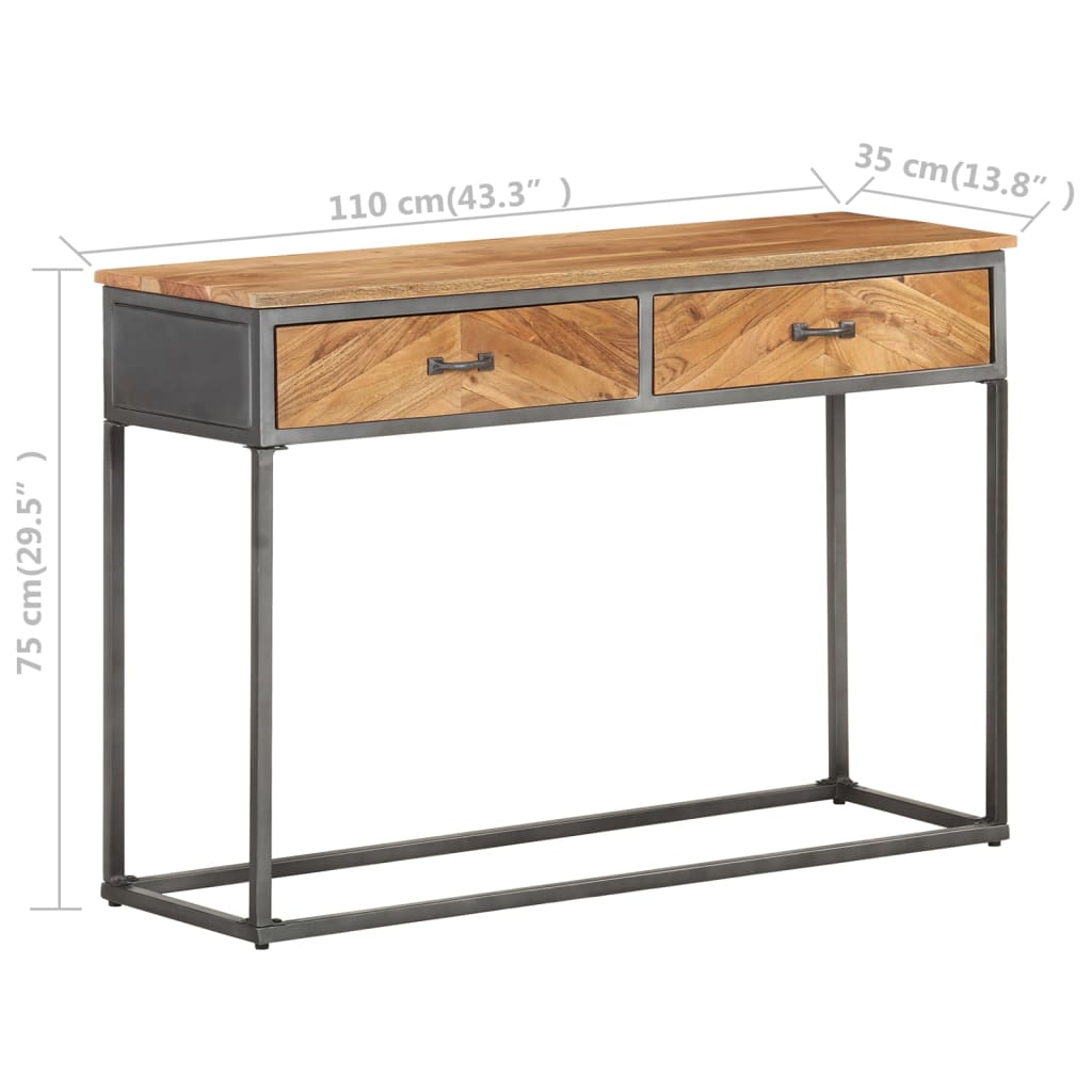 Avlastningsbord konsollbord Tre 110x35x75 cm heltre akasie