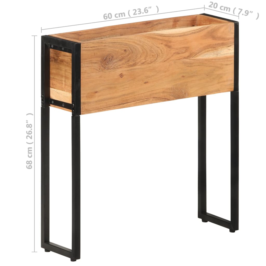 Blomsterkasse 60x20x68 cm heltre akasie