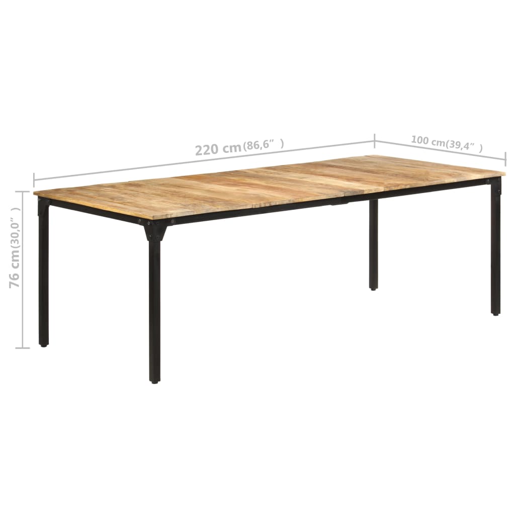 Spisebord Kjøkkenbord Tre 220x100x76 cm grovt mango
