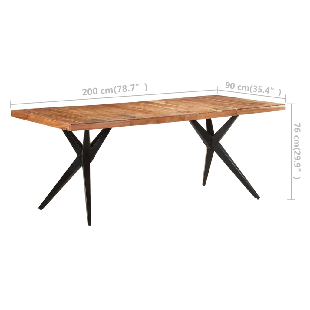 Spisebord Kjøkkenbord Tre 200x90x76 cm heltre akasie