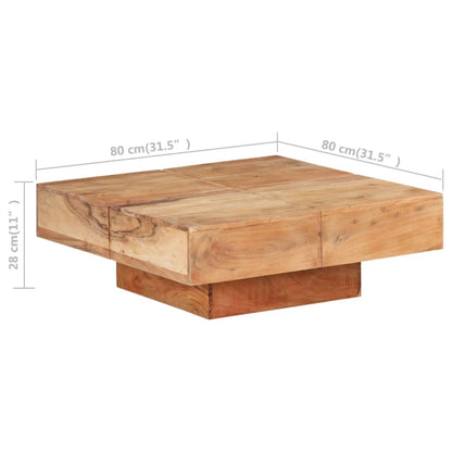Salongbord Sofabord Tre heltre akasie 80x80x28 cm
