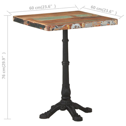 Bistrobord 60x60x76 cm gjenvunnet heltre