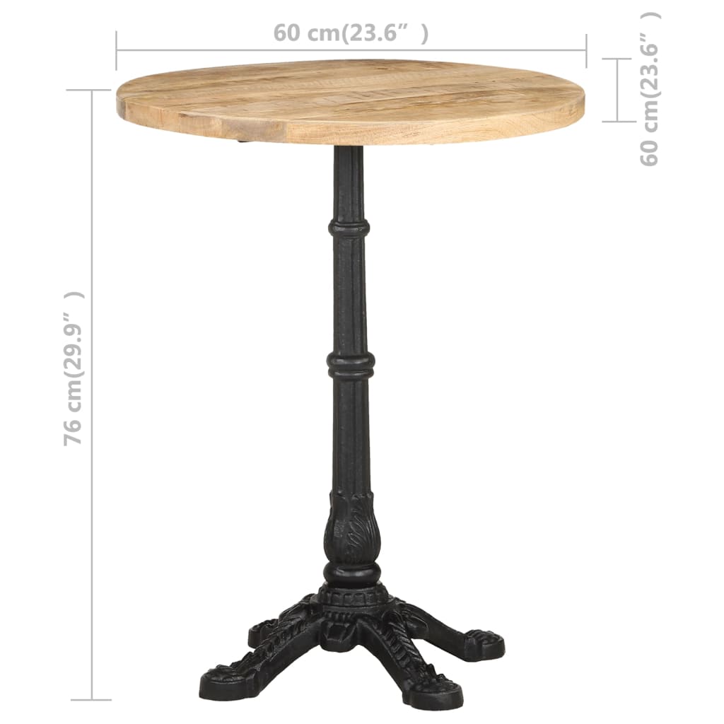 Hagebord Tre Cafébord Bistrobord Ø60x76 cm grovt mangotre