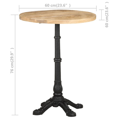Bistrobord Ø60x76 cm grovt mangotre