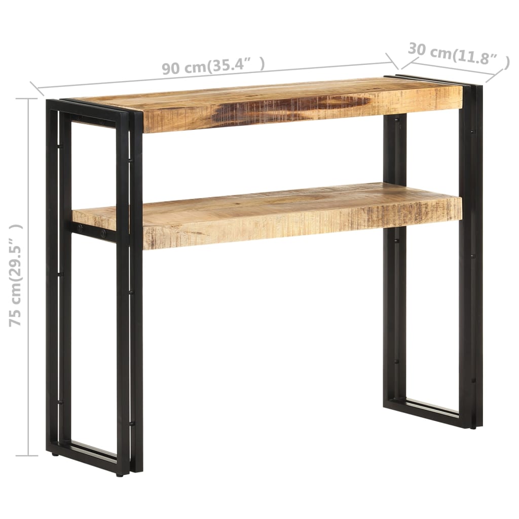 Avlastningsbord Konsollbord Tre 90x30x75 cm grov mangotre