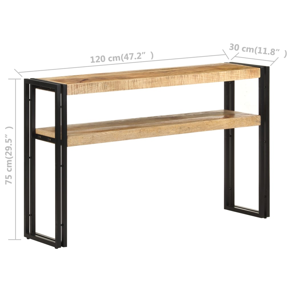Avlastningsbord Konsollbord Tre 120x30x75 cm grov mangotre
