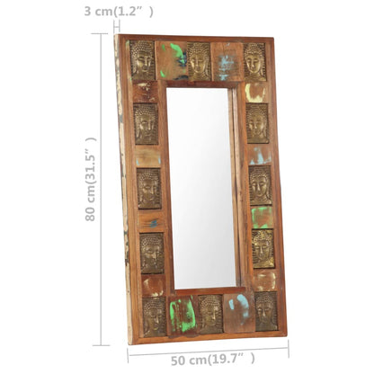 Veggspeil med Buddha-motiver 50x80 cm gjenvunnet tre