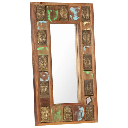 Veggspeil med Buddha-motiver 50x80 cm gjenvunnet tre