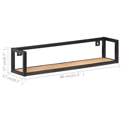 Vegghylle Tre 2 stk 80 cm grov heltre mango