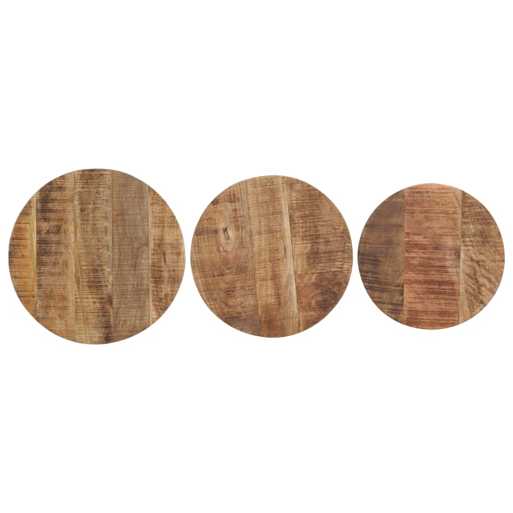 Sidebord Tre 3 stk grovt mangotre