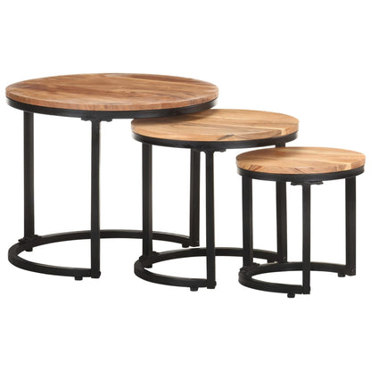 Sidebord Tre 3 stk heltre akasie