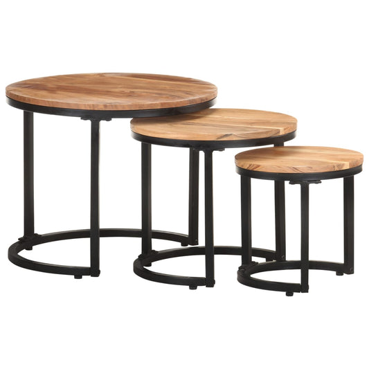 Sidebord Tre 3 stk heltre akasie