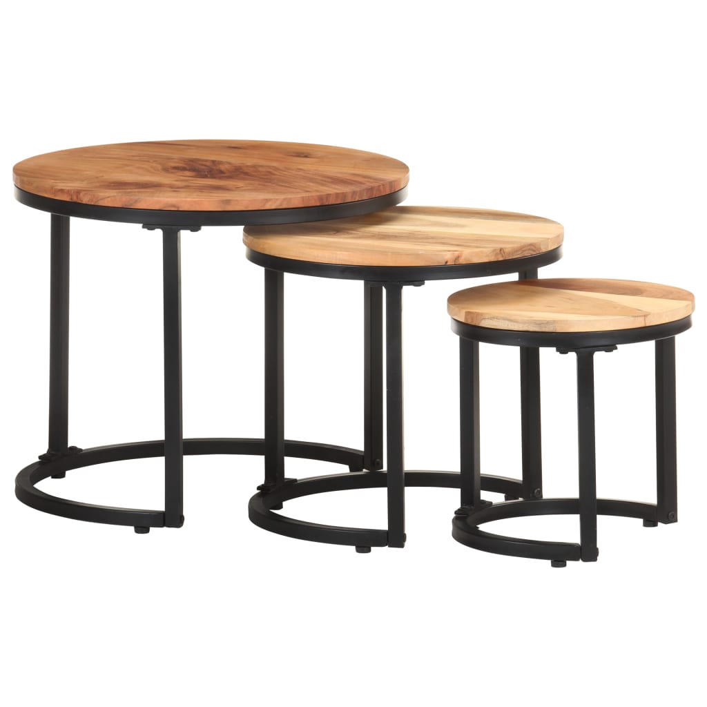 Sidebord Tre 3 stk heltre akasie