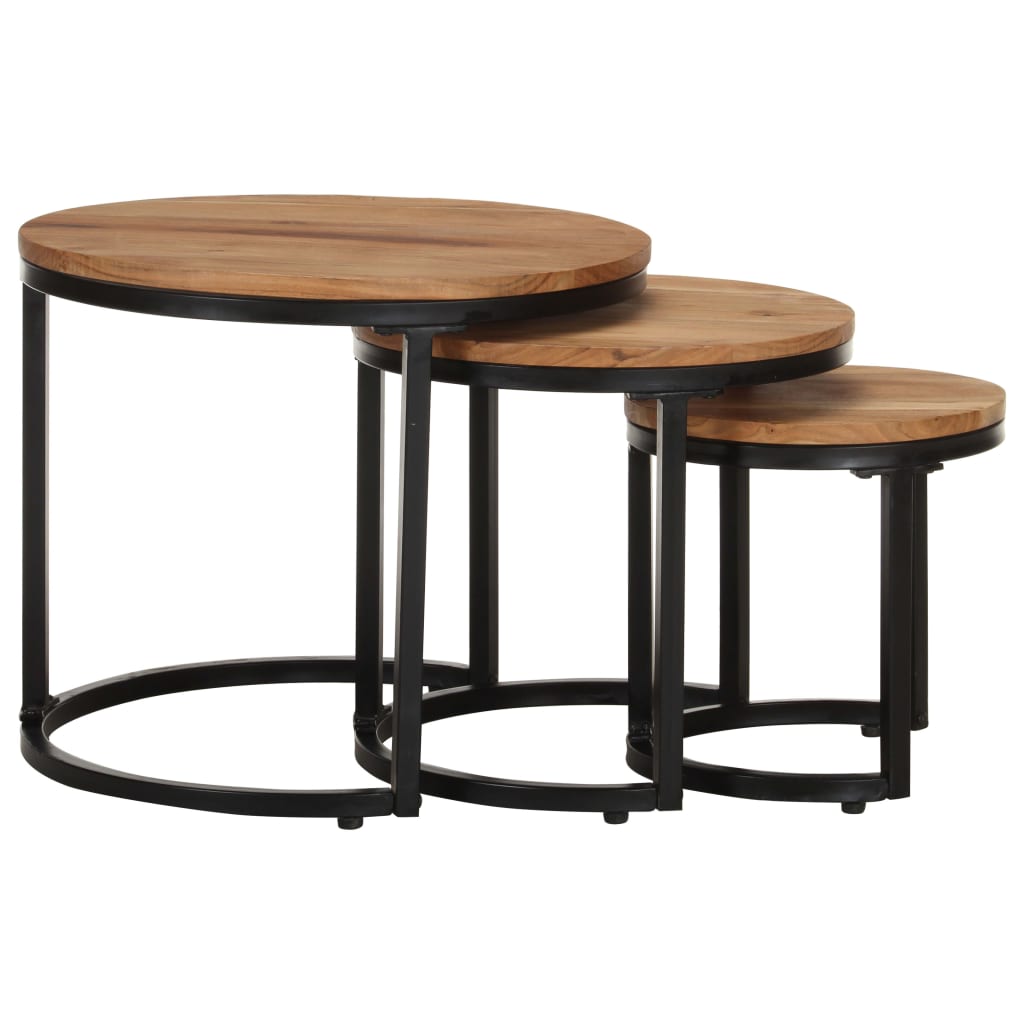 Sidebord Tre 3 stk heltre akasie