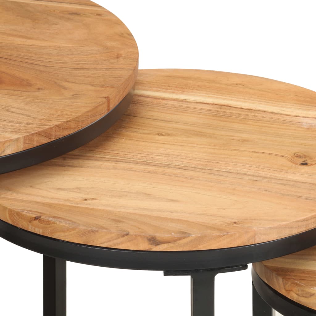 Sidebord Tre 3 stk heltre akasie