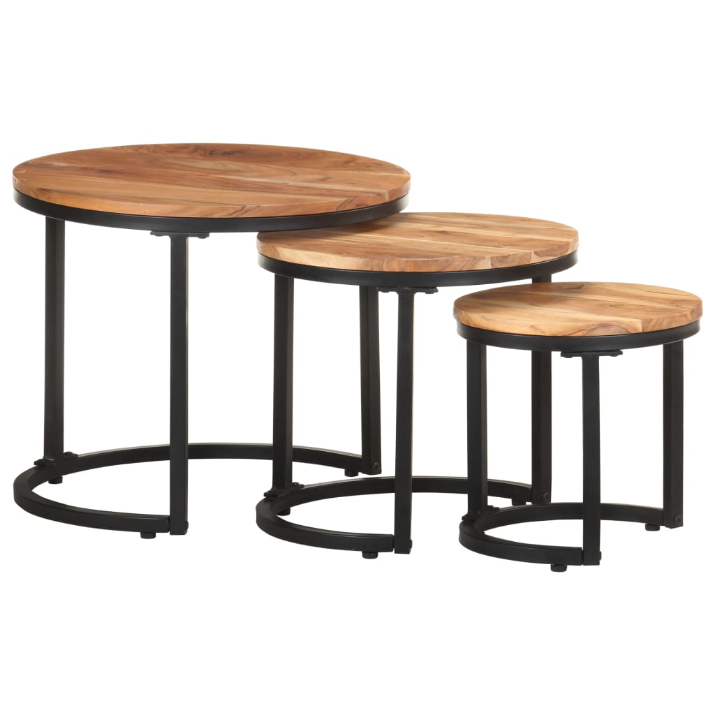 Sidebord Tre 3 stk heltre akasie