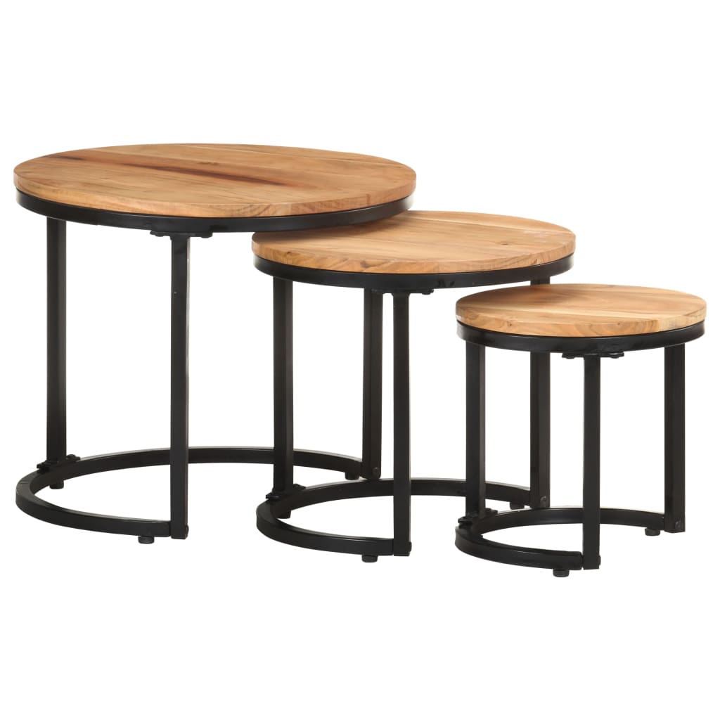 Sidebord Tre 3 stk heltre akasie