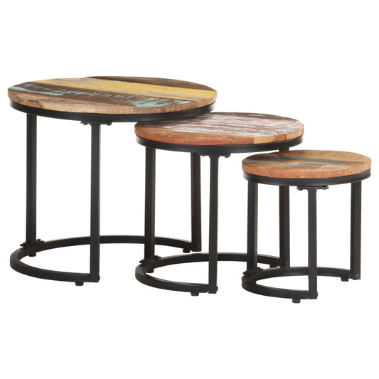 Sidebord Tre 3 stk gjenvunnet heltre