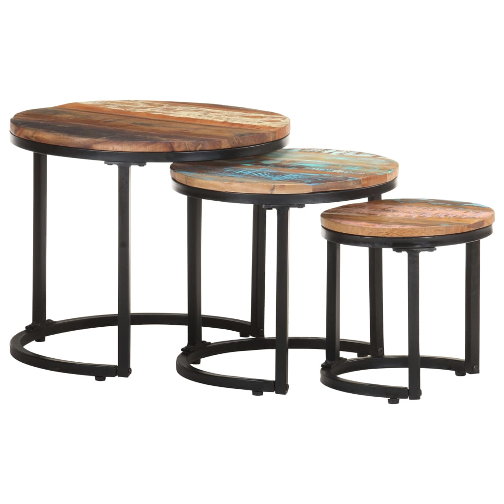Sidebord Tre 3 stk gjenvunnet heltre