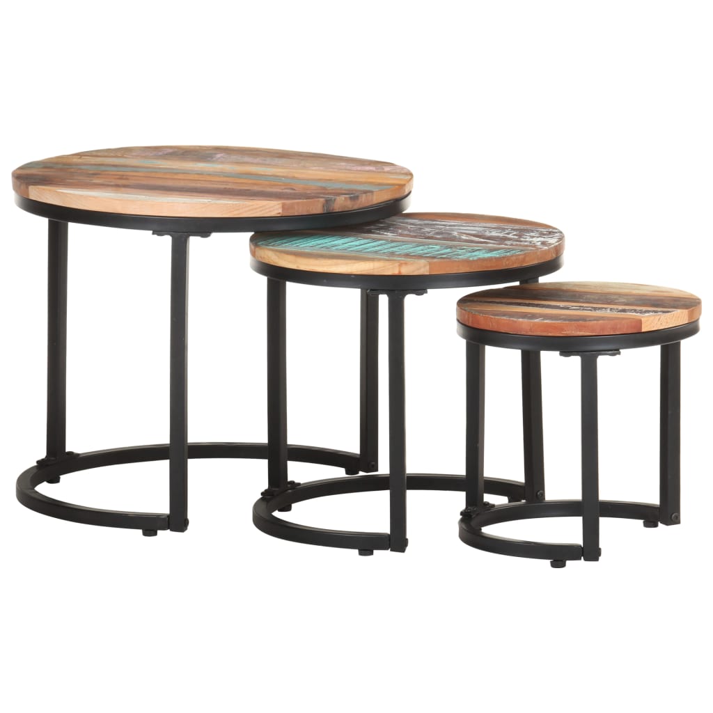 Sidebord Tre 3 stk gjenvunnet heltre