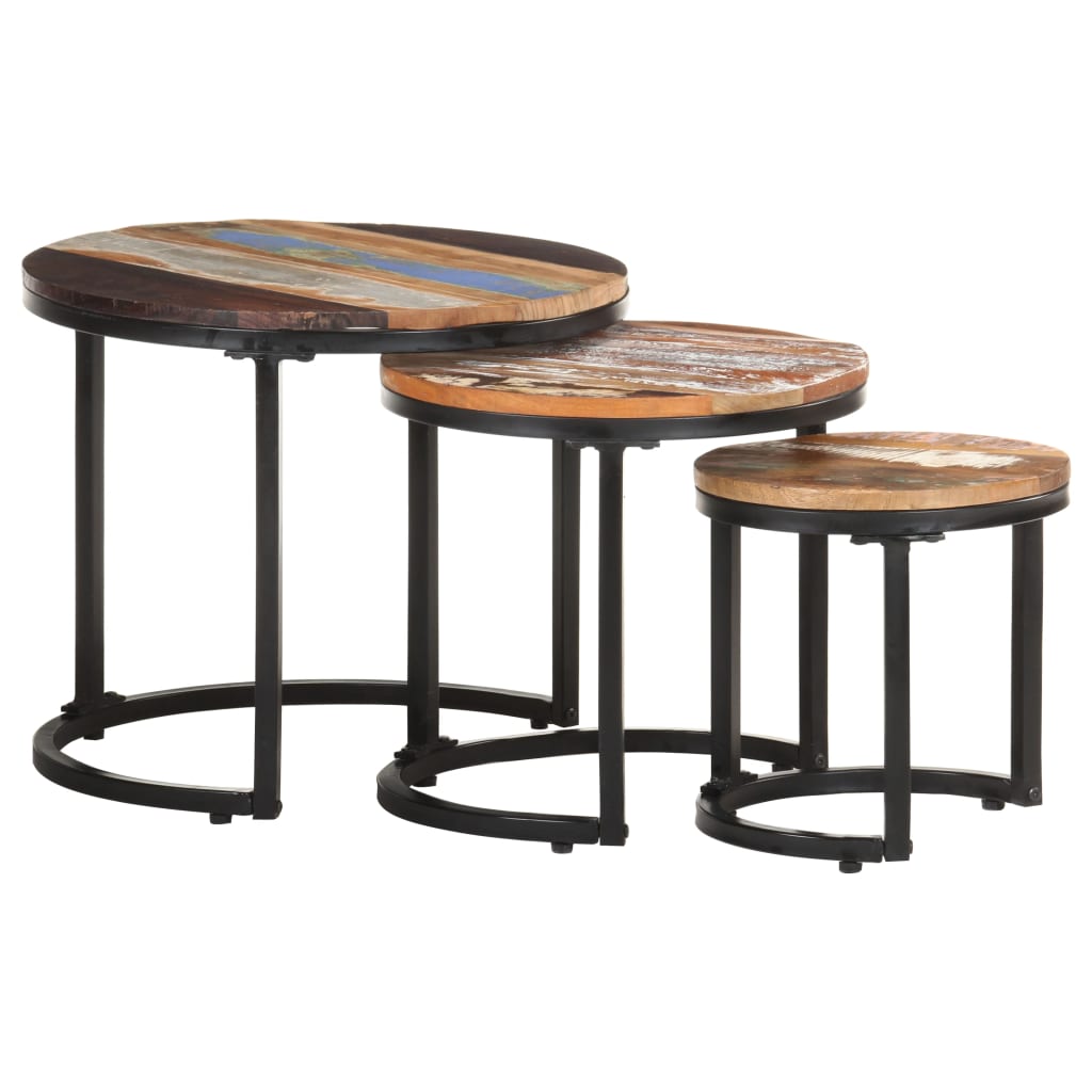 Sidebord Tre 3 stk gjenvunnet heltre