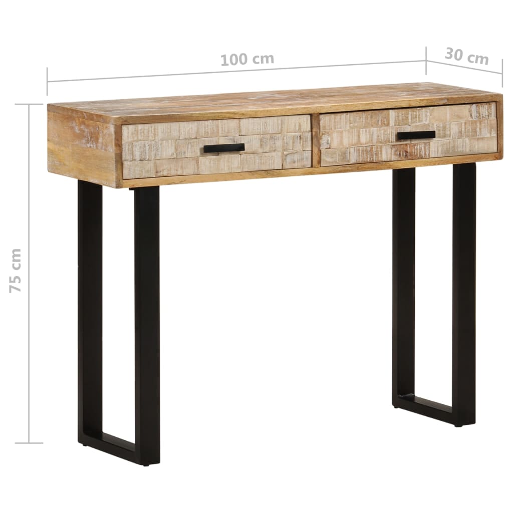 Avlastningsbord Konsollbord Tre 100x30x75 cm heltre mango