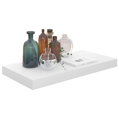 Vegghylle Høyglans Hvit Flytende 4 stk 50x23x3,8 cm MDF